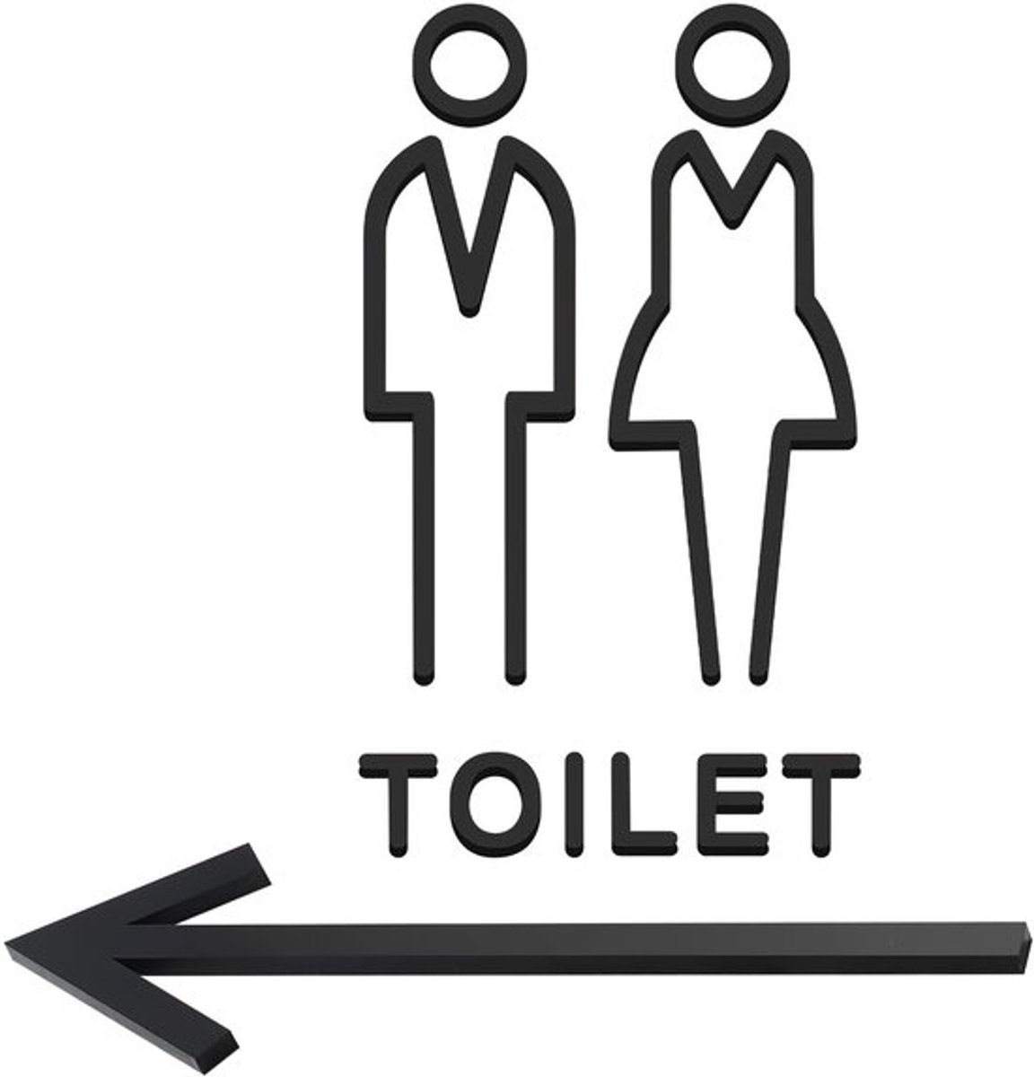 Vt products - Set van 4 zelfklevende toiletbordjes - Toiletstickers