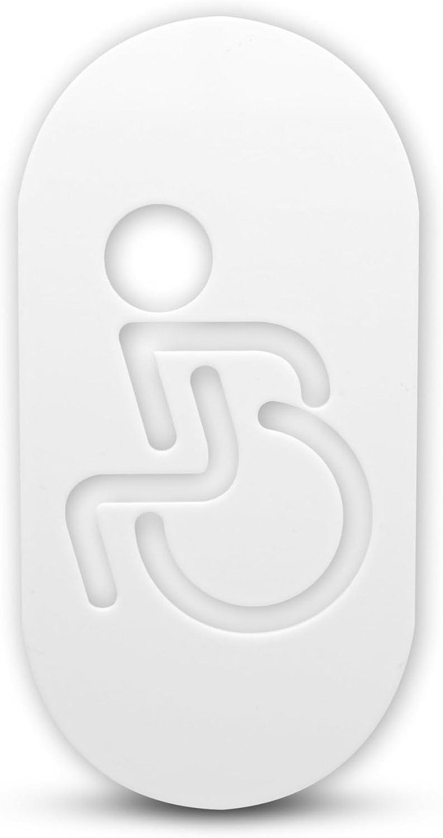 Toiletbord Gehandicapten - WC Bord Rolstoel - Toiletten Markeren - Zelfklevend Acryl - 160 x 80 mm - Wit