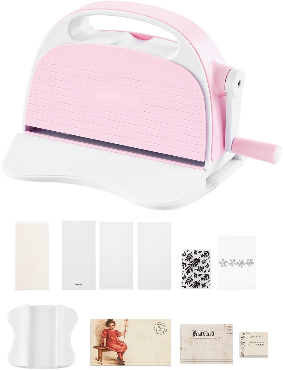 Handmatige stans- en embossingmachine set - Stansmachine voor papier - 7,6 cm snijbreedte - Inclusief stansmallen, embossingfolders, snijplaten - Scrapbooking en kaarten maken