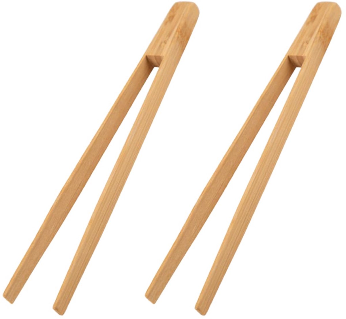Pakket van 2 herbruikbare klassieke bamboe toasttang, 30 cm, keukentang voor koken, brood, fruit, thee en komkommers