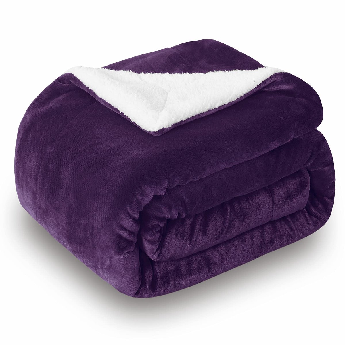 Sherpa Deken, aubergine, tweezijdige woondeken, knuffeldeken, extra dikke warme sofadeken/bankdeken van Sherpa, 150 x 200 cm, super fleece deken als bankplaid of woonkamerdeken