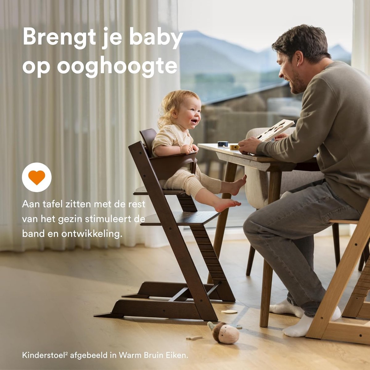 Kinderstoel met Baby Set - Hoge Stoel Eetstoel - Samen Eten - Groeit Mee Met Kind – foto 5