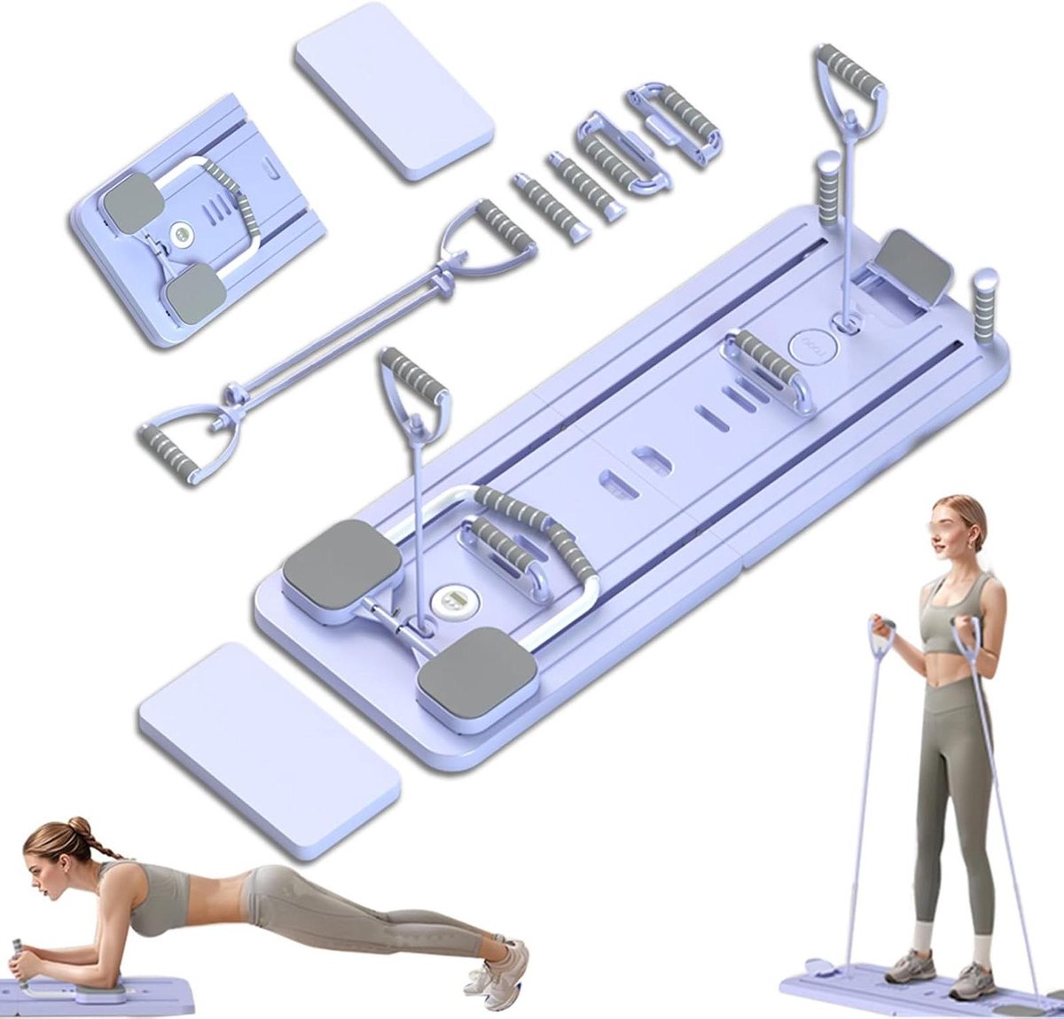 Pilates Board - Oefenbord Core - Full Body Workout - Opvouwbaar Ontwerp - 56.5 x 42.8 cm - Paars