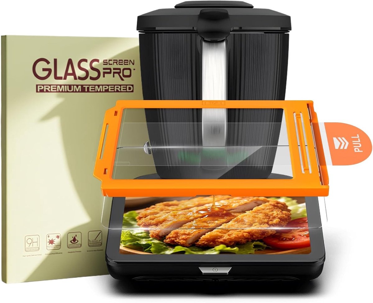 Hoge kwaliteit tempered glass screen protector voor Thermomix TM7, 9H hardheid, krasbestendig en eenvoudig te installeren