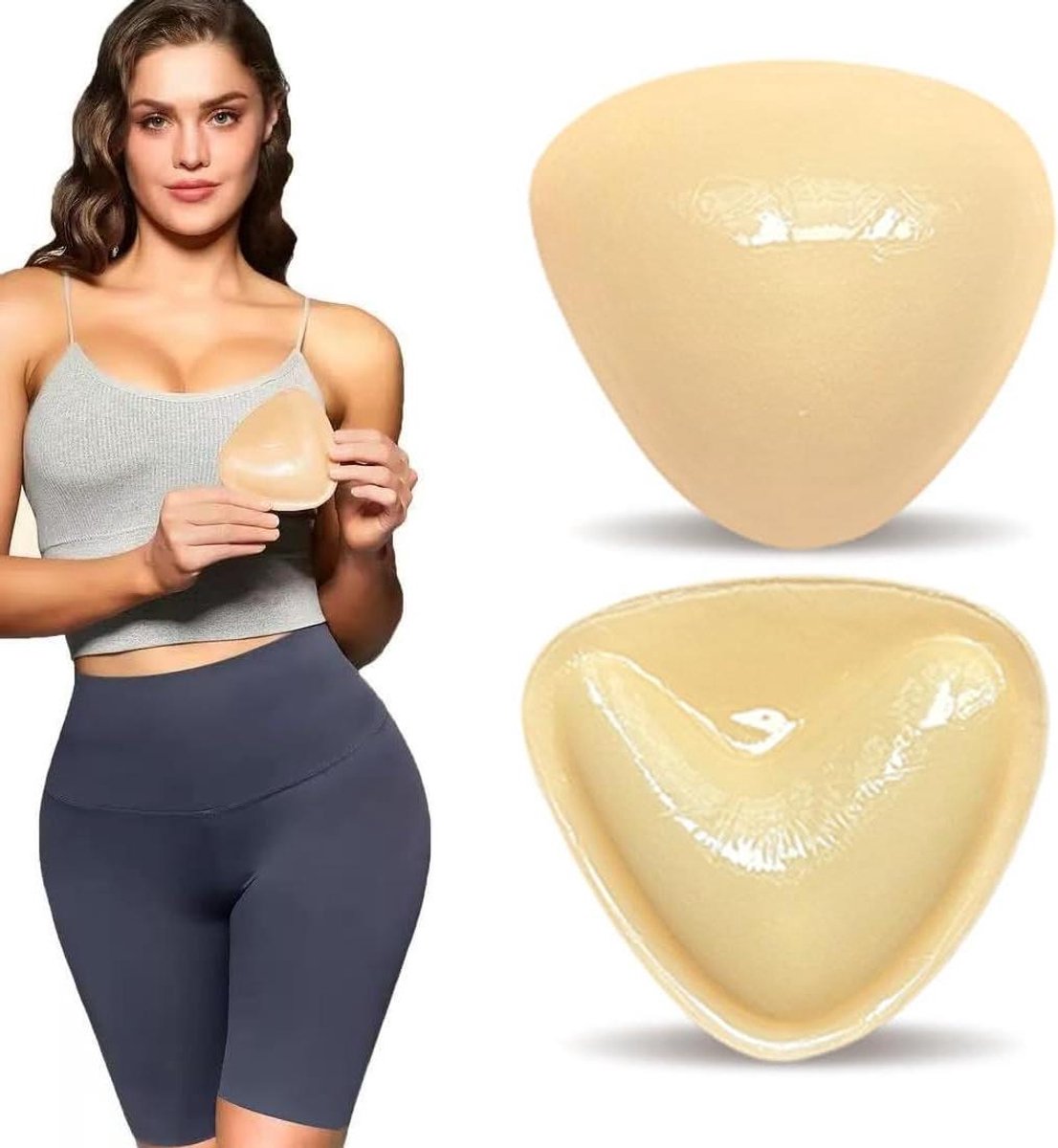 Zelfklevende Borstvergroters - Push-up Pads - Creëer Volume - Onzichtbaar en Zelfklevend - 2 stuks - Nude