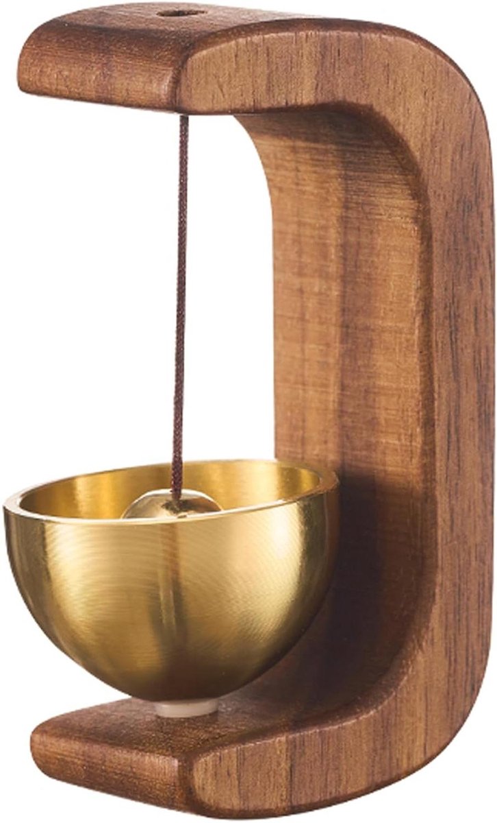 Winkeliersbel Deuropening - Deurbel Hout - Gastvrij Ontvangen - Zacht Aangenaam Geluid - 45 x 348 x 699 cm - Donker