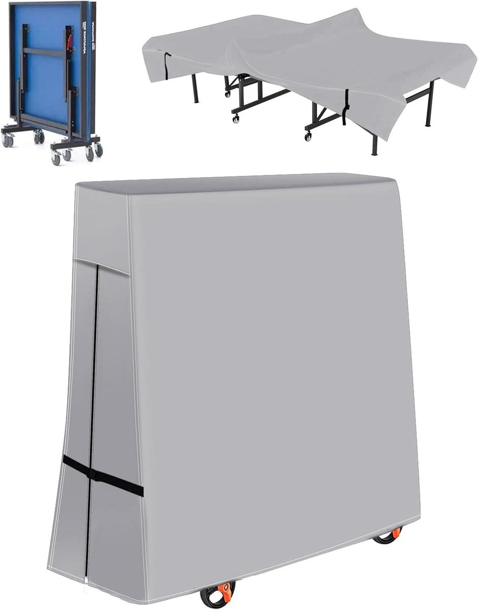 Tafeltennistafelhoes - Ping Pong Cover - Tafel Beschermen - Waterdicht 600D Polyester - 173 x 77 x 158 cm - Grijs