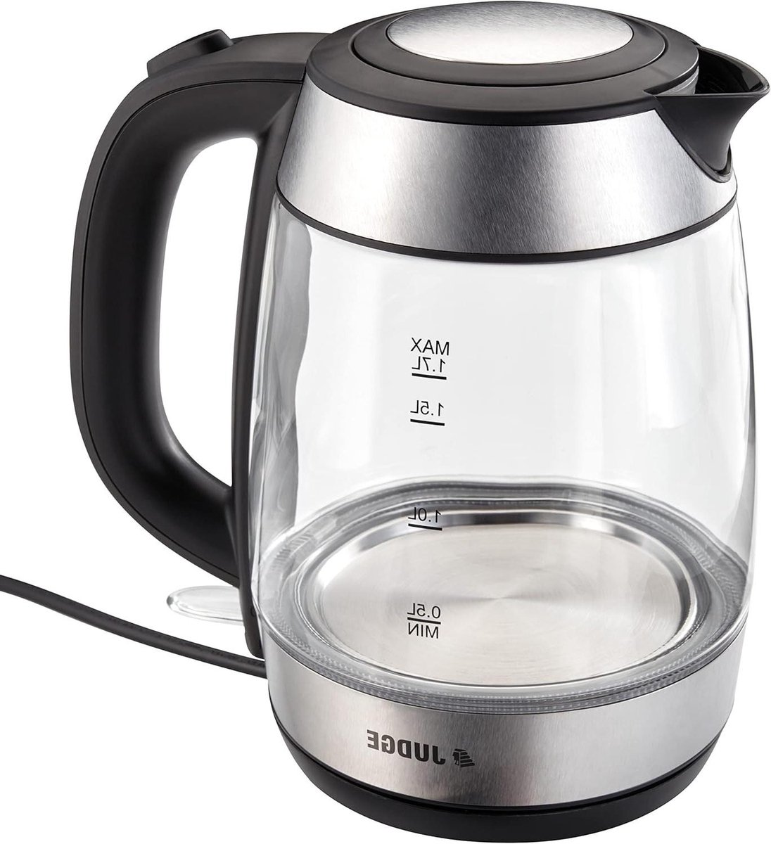 Glazen Waterkoker - Elektrische Ketel - Water Koken - Blauw Licht Effect - 1.7 Liter - Zilver