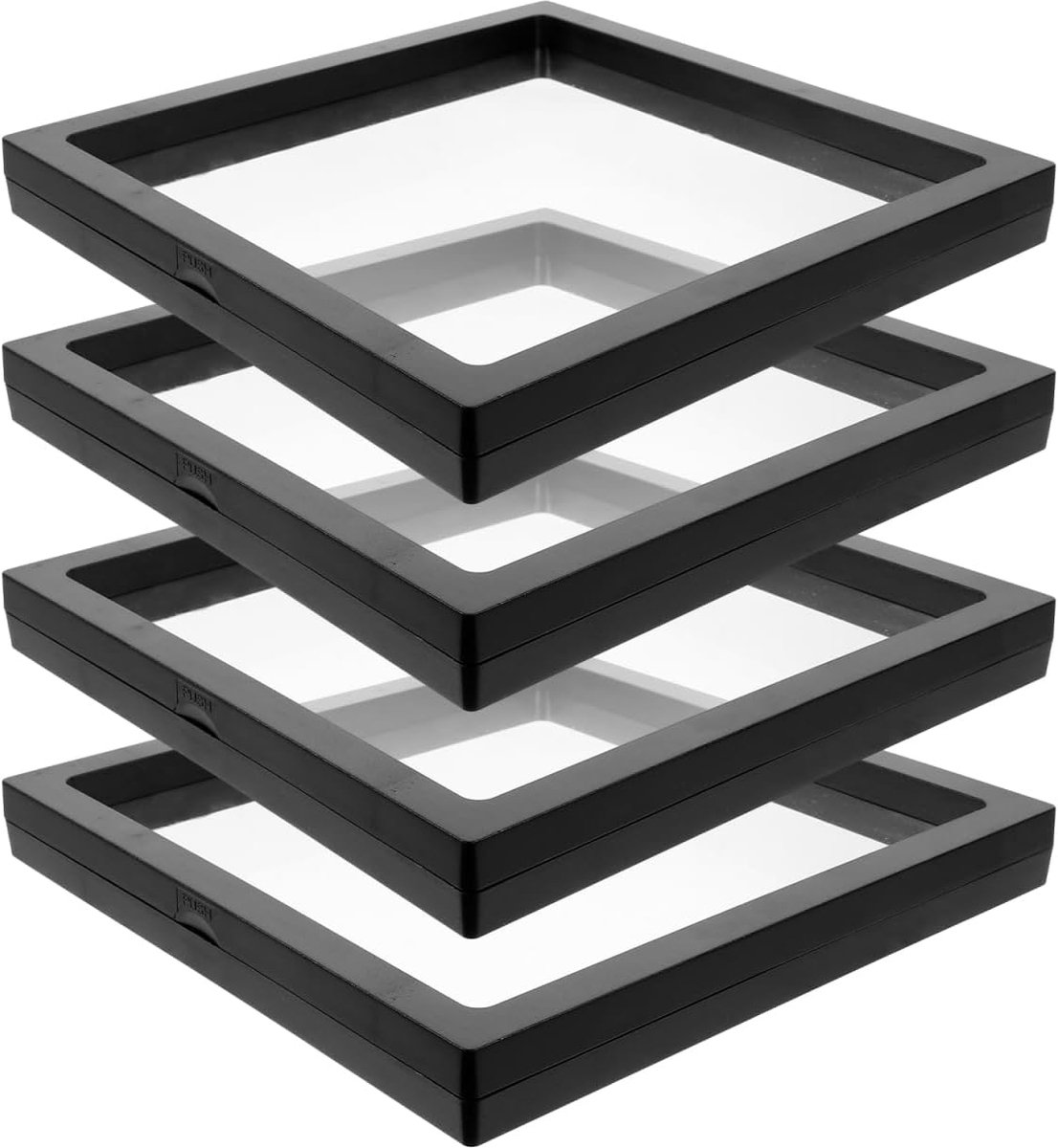 4 stuks Floating Display Case voor sieraden transparant sieradendisplay stabiele structuur oxidatiebestendig voor ringen en munten desktop organizer