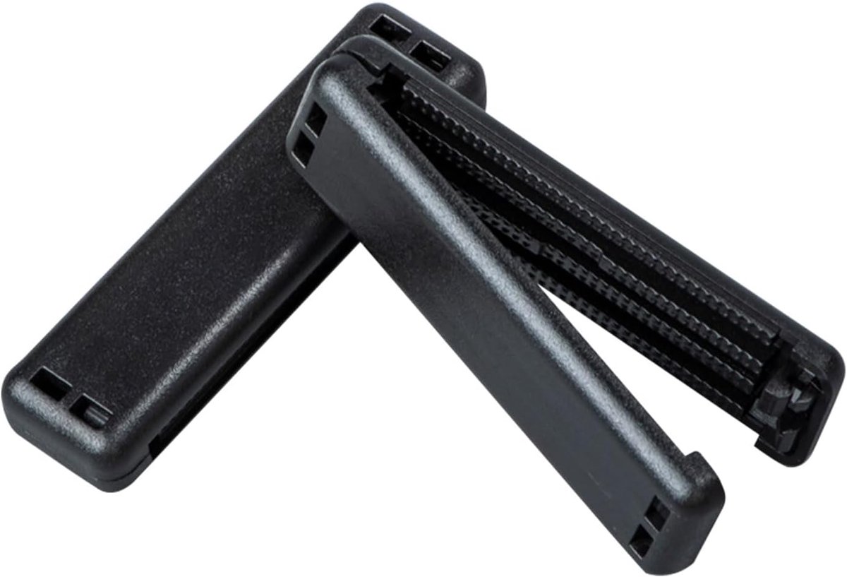 2PCS Veiligheidsgordelclip Verlengstuk voor Auto's - Universeel Zwarte Plastic Stopper en Versteller (59x15x9mm) - Bescherming voor Schouder-/Nekcomfort