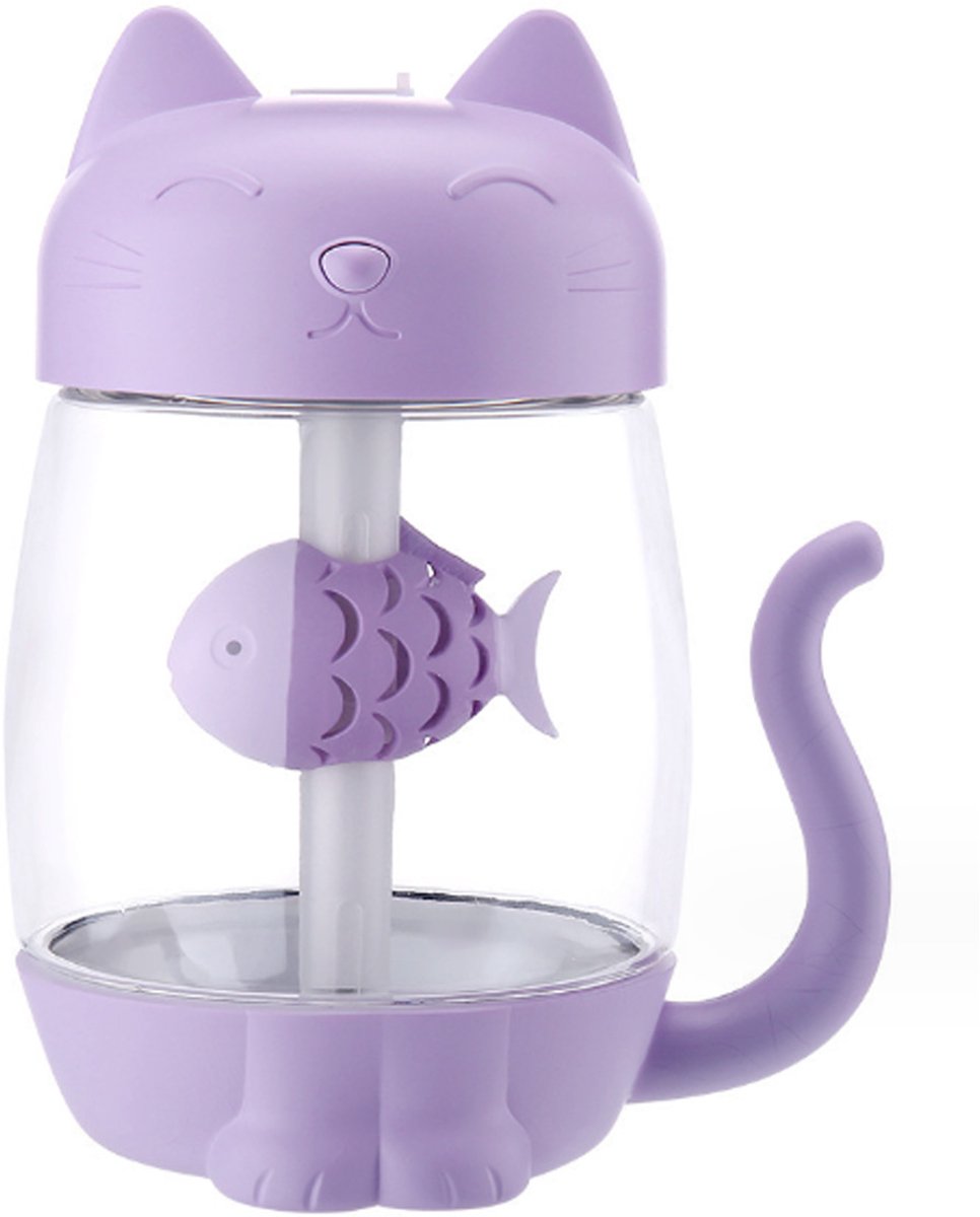 USB-luchtbevochtiger met koele mist, instelbare miststand, 350 ml waterreservoir dat tot 6 uur meegaat, 7 kleuren LED-verlichting, automatische uitschakeling bij gebrek aan water, voor slaapkamer, thuis en kantoor