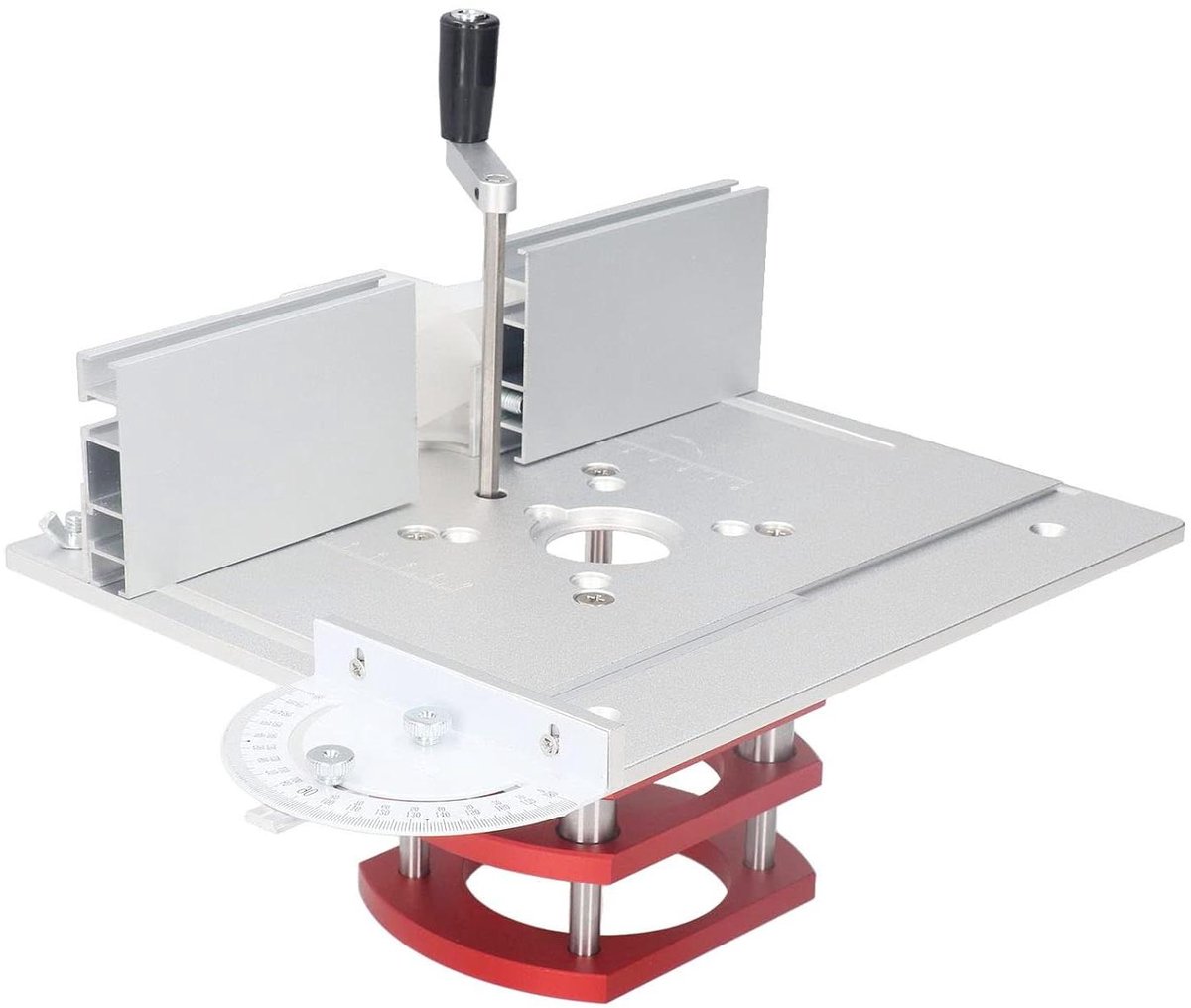 Router Lift met Bovenplaat - Houtbewerking Tafelblad - Houtbewerking Precisie - Handmatige Hefmethode - 240 x 200 mm - Zilver