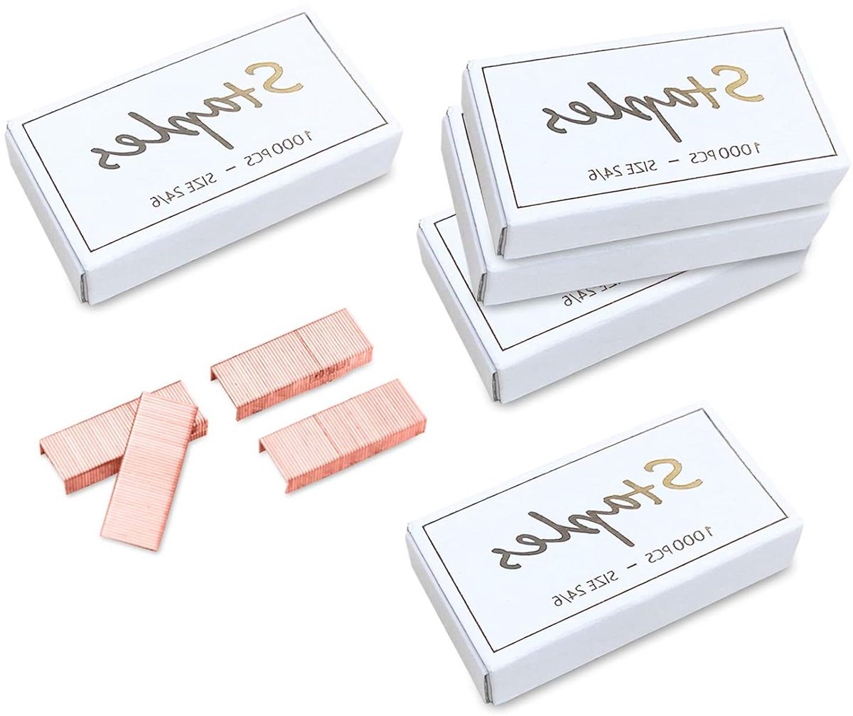 Nietjes 24/6mm - Papier nietjes - Documenten Binden - Scherpe Beitelpunt - 5000 stuks - Roségoud