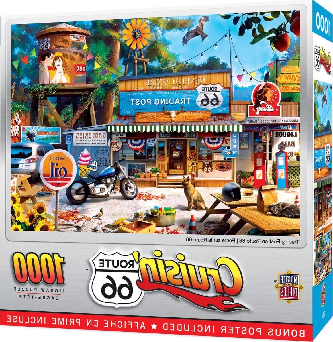 Legpuzzel - Puzzelspel Jigsaw - Ontspanning thuis - Route 66 thema - 1000 stukjes - Multicolor