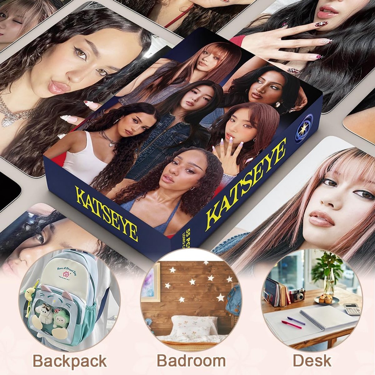 Katseye Fotokaarten Set - Merchandise Kaarten Album - Fan Collectie - 55 Verschillende Ontwerpen - A formaat - Kleurrijk — cadeau in Games, Films & Muziek - foto 3