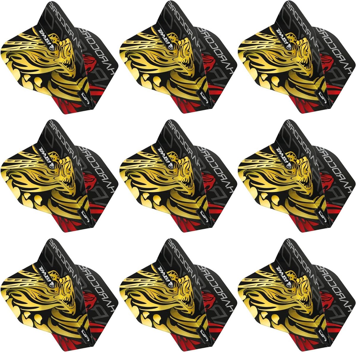 Dart Flights - Dart Vluchten - Darts Spelen - Yin Yang Ontwerp - 3 Sets - Goud en Rood