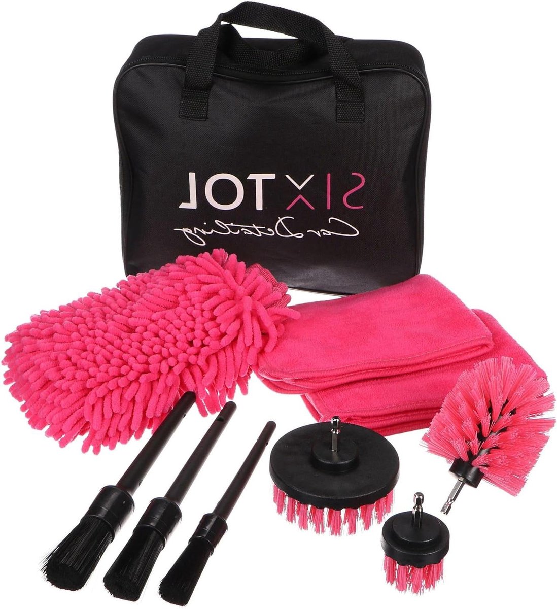 Reinigingsset Auto - Detailing Set Wasset - Auto Onderhoud - 9 Delige Set - 24 x 12 x 30 cm