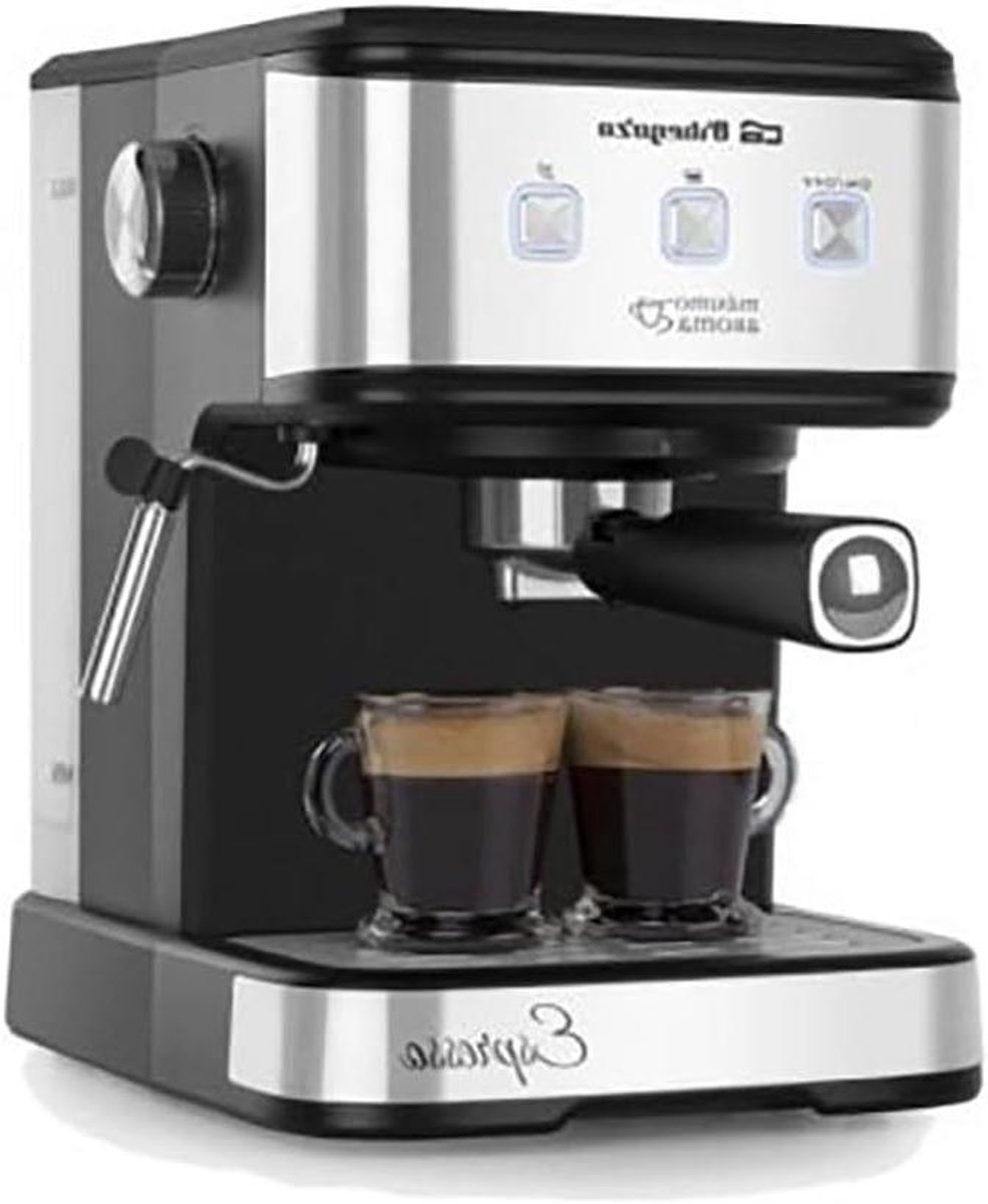 Espresso Koffiezetapparaat - Espressomachine met arm - Thuis Koffie Maken - Automatische Functie - 15 Liter - Zwart en Staal