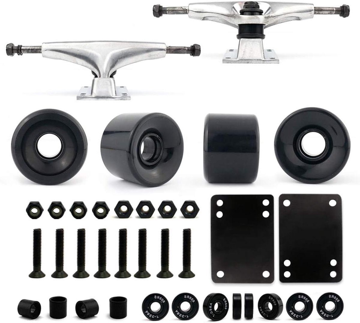 Skateboard Truck en Wiel Set Skateboard Onderdelen Skateboarden Mid- inch Hanger 60mm Wiel