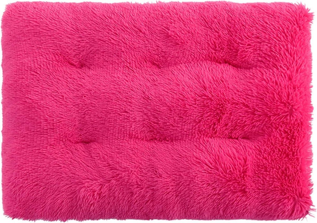 Huisdierbedmat - Huisdierkussen Deken - Huisdieren Warm Houden - Zelfverwarmende Technologie - 95 x 65 cm - Donker Roze