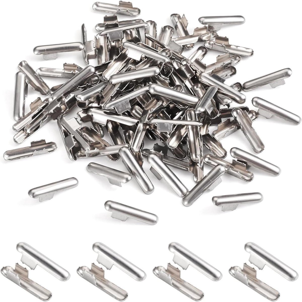 Metalen Koord Klemmen - Krimpuiteinden Vouwen - Sieraden Maken - Glad Oppervlak - 245 x 55 mm - Roestvrij Staal