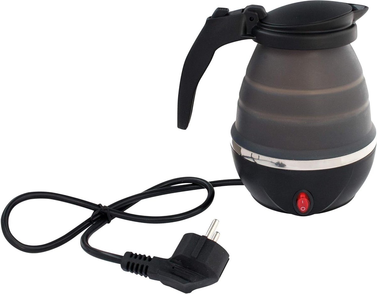 Opvouwbare Waterkoker - Reis Waterkoker Elektrisch - Koffie en Thee Zetten - Compact Opvouwbaar Ontwerp - 1.0 Liter - Antraciet Zwart