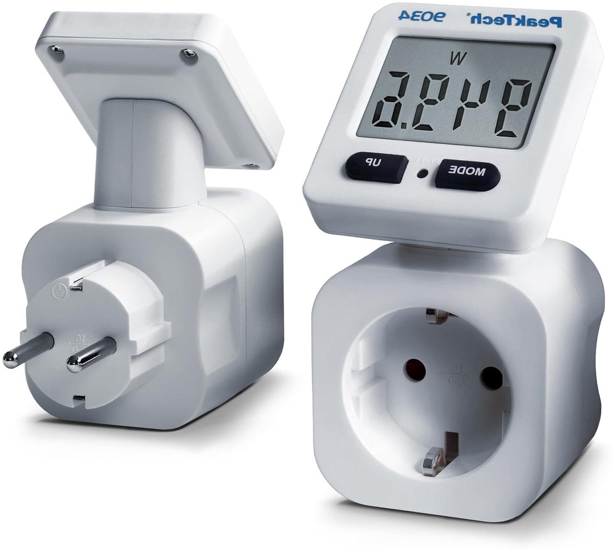 Energiekostenmeter - Stroommeter Verbruik - Stroomverbruik Meten - Draaibaar Display - 0.1 W Resolutie - Wit