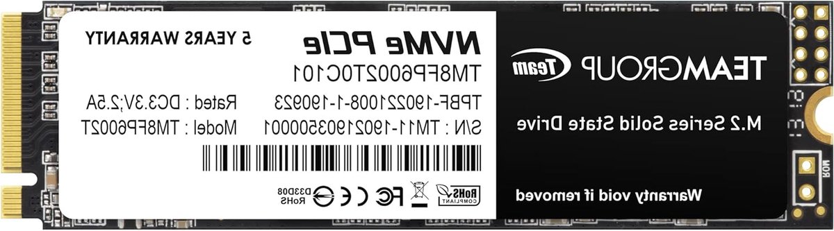 Interne SSD - Solid State Drive Opslag - Sneller Laden - PCIe Gen3x4 Interface - 2000GB - Zwart