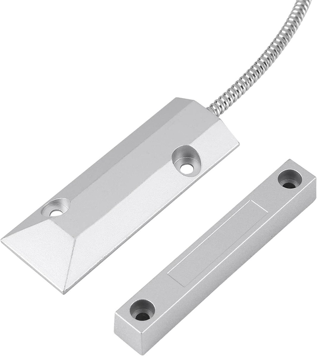 Bedrade Deur Sensor - Raam Contact Magneet Contact - Huis Beveiligen - Aluminium Weerbestendig - 50 mm Bereik - Zilver