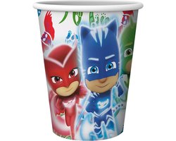 Feestbekers - Papieren bekers - Kinderfeestje versieren - PJ Masks thema - 250 ml - Multicolor