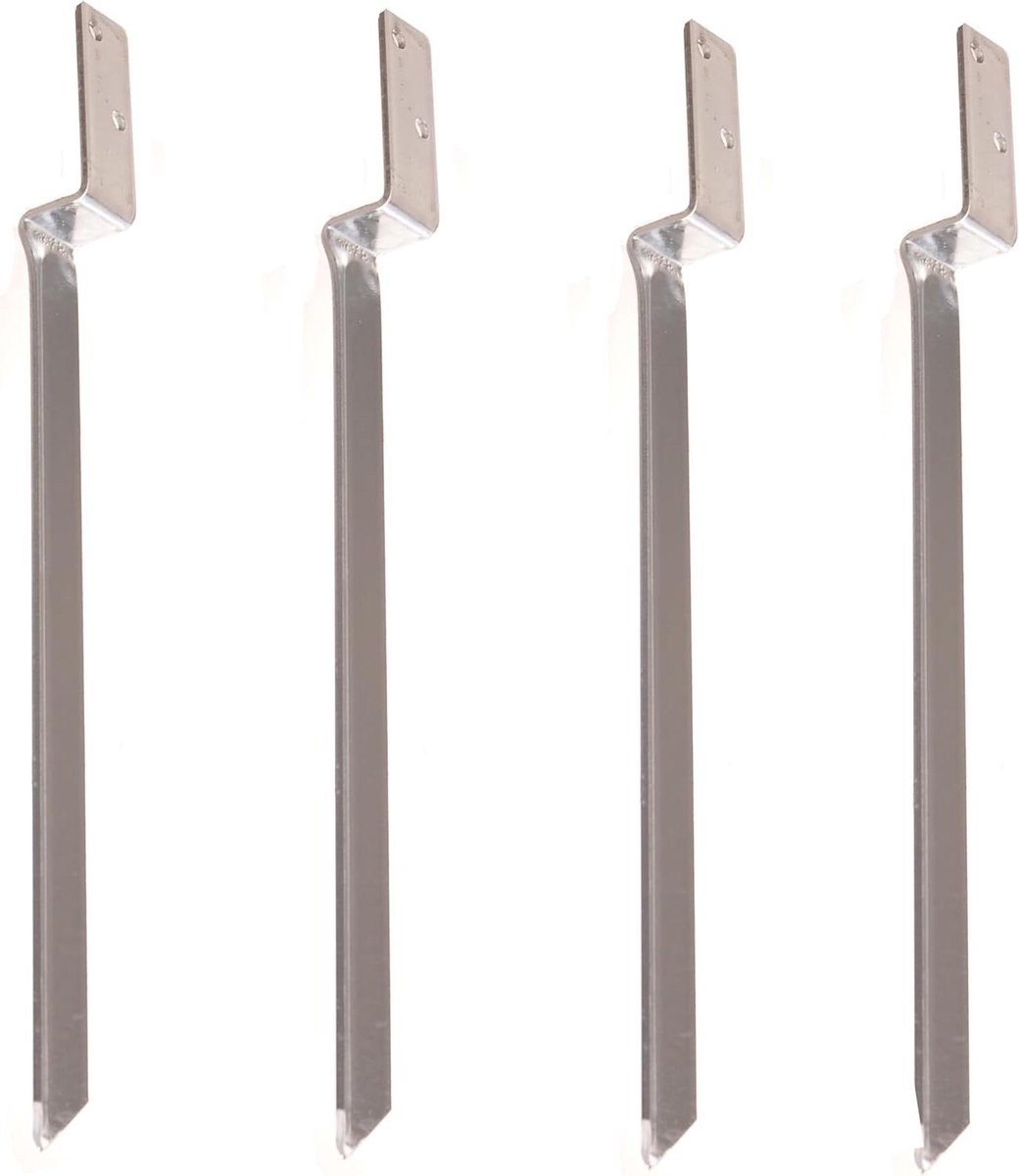 Grondankers Set - Stelankers Paalhouders - Speeltoestel Vastzetten - Warm Verzinkt Staal - 4 Stuks 50cm - Zilver