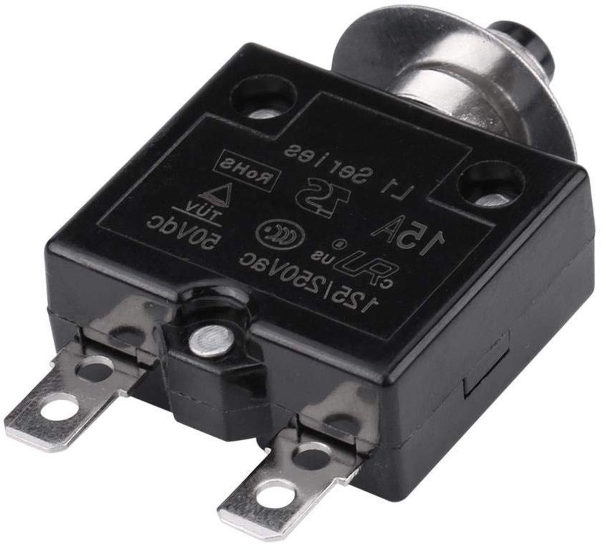 Thermische Schakelaar - Overbelastingsbeveiliging - Circuit Beschermen - Handmatige Reset - 15A - Zwart
