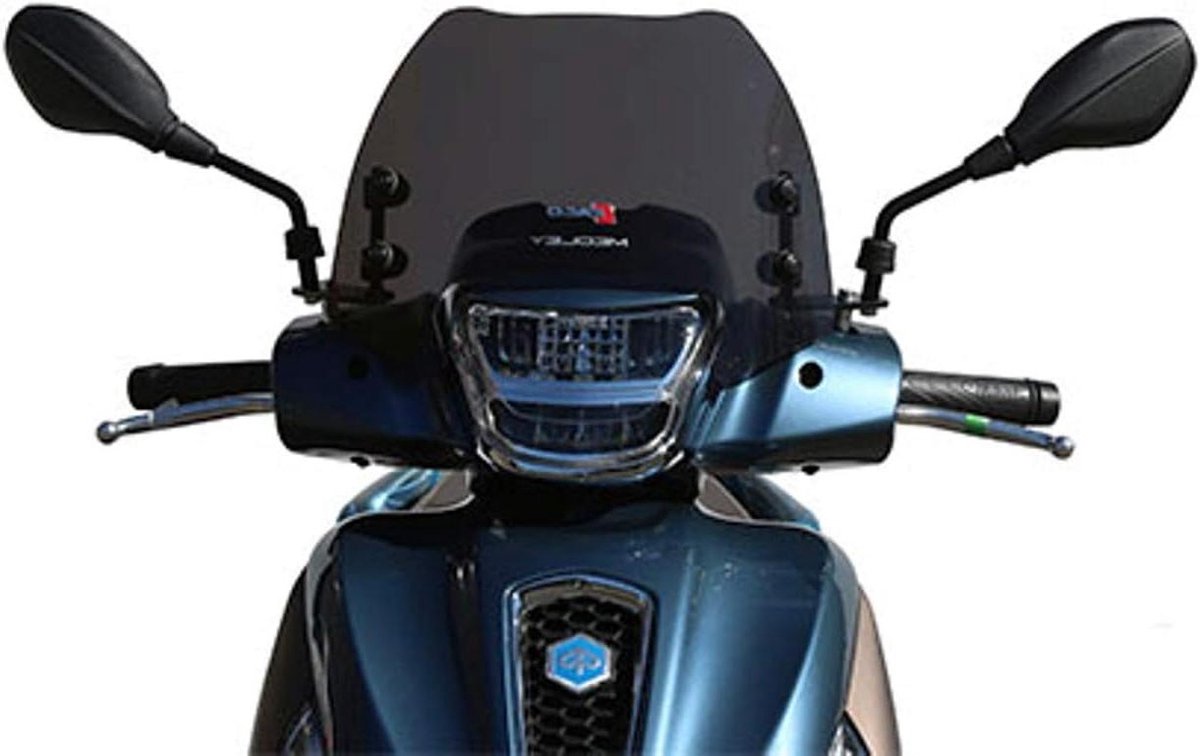 Scooter Windscherm - Winddeflector Motor - Bescherming Tegen Wind - Donker Getint Acryl - H 280 x L 375 mm
