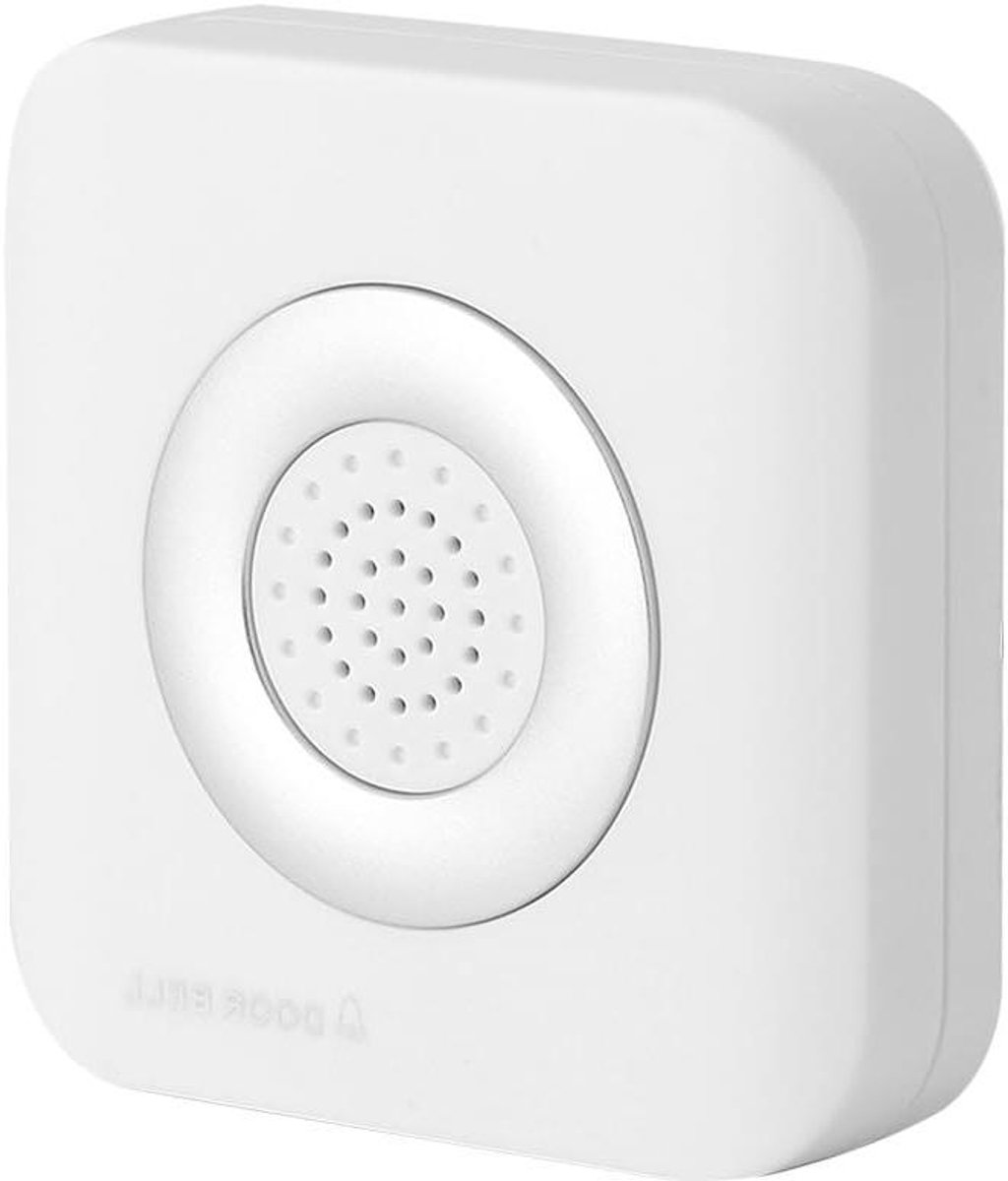 Bedrade Deurbel - Toegangscontrole - Veiligheid Thuis - Luid 90 dB Geluid - 8.6 x 8.6 cm - Zwart