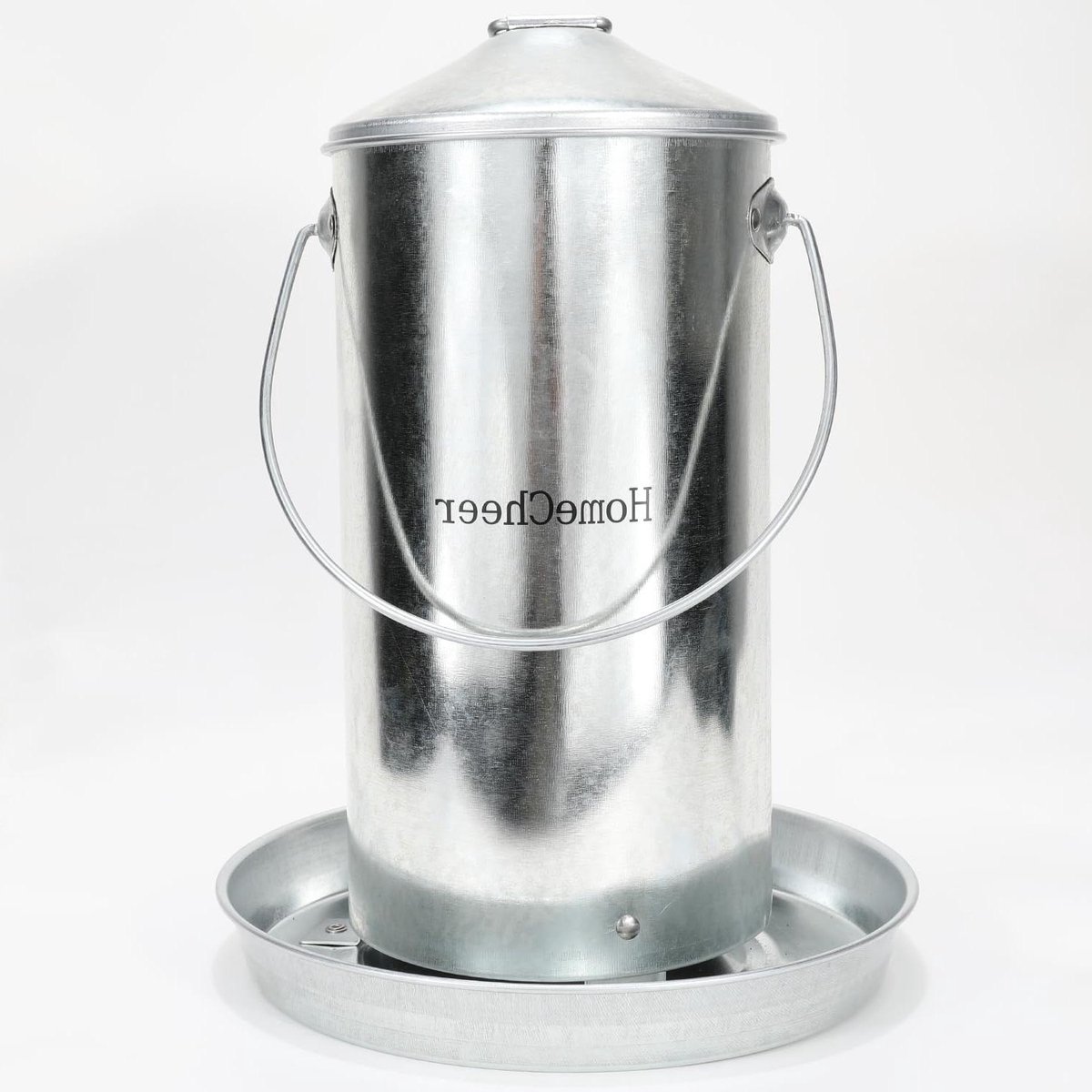 Gegalvaniseerde Voederbak - Pluimvee Voerbak - Gevogelte Voeren - Roestbestendig Staal - 41 kg Capaciteit - Zilver