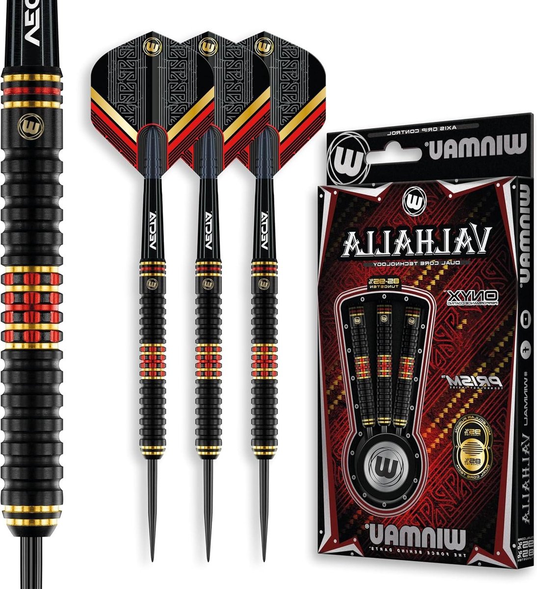 Steeltip Dartset - Professionele Darts - Darts Spelen - 95% Tungsten Kwaliteit - 24 Gram - Zwart Rood