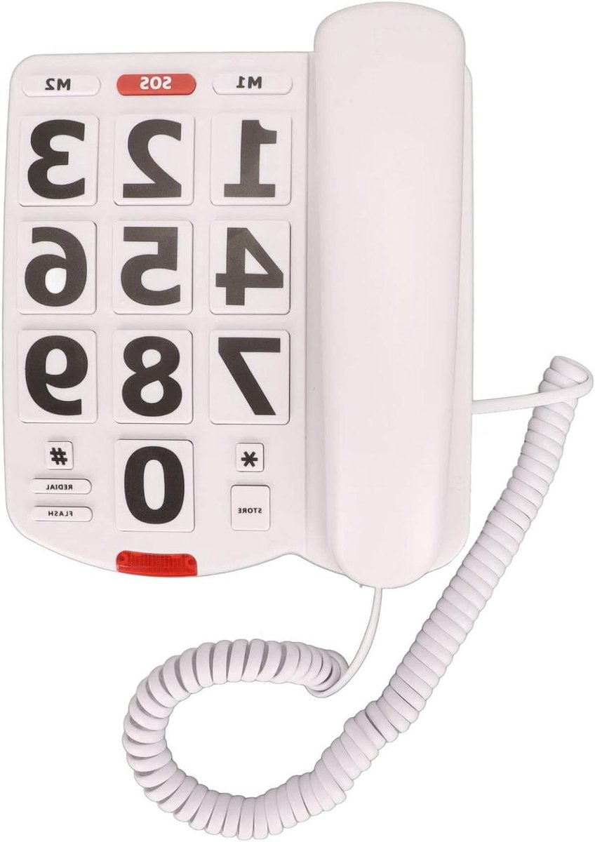 Vaste Telefoon - Senioren Telefoon - Eenvoudig Bellen - Extra Grote Toetsen - 10 Snelkiesnummers - Wit