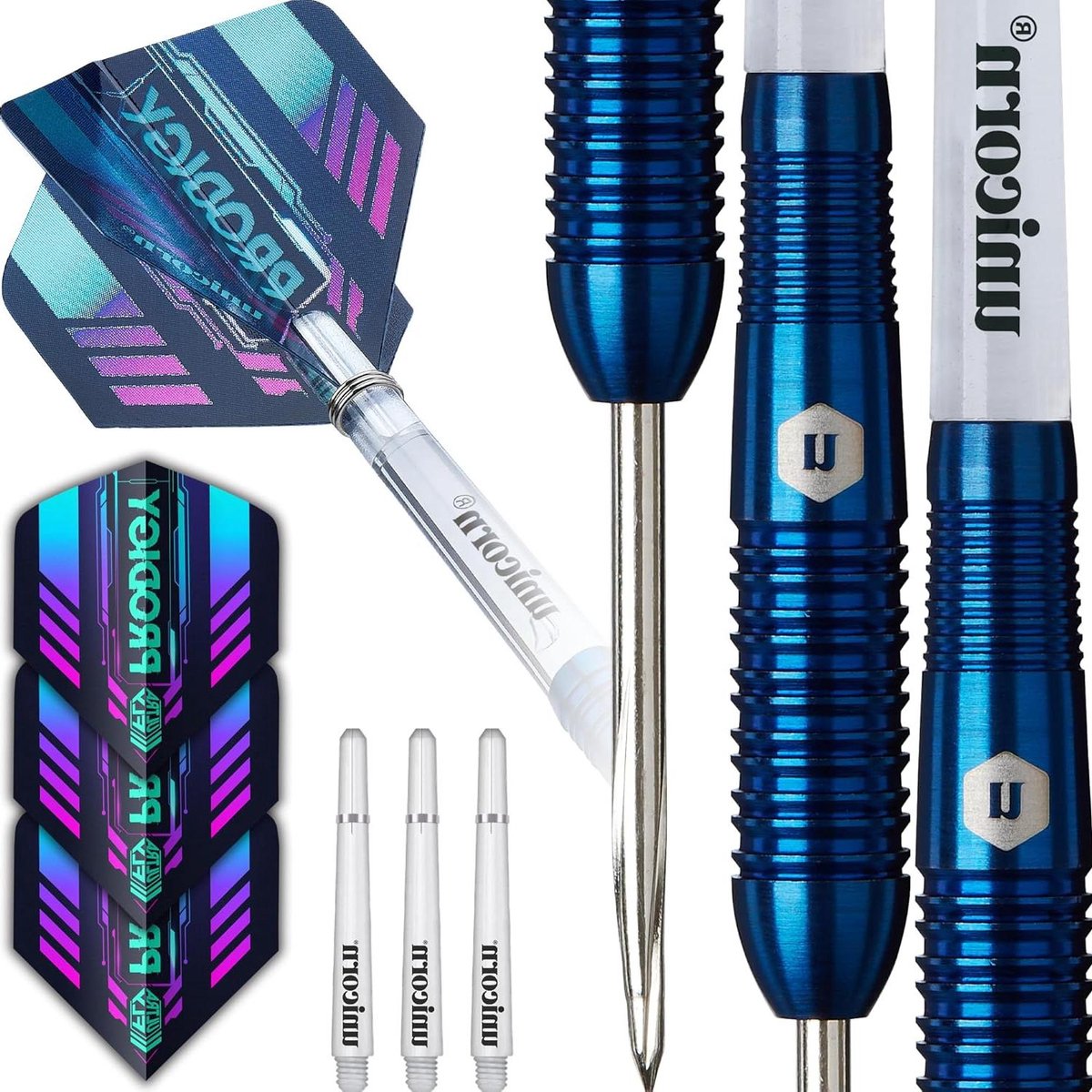 Dartpijlen Set - Stalen Darts - Precisie Darten - 95% Tungsten - 23-27 Gram - Blauw