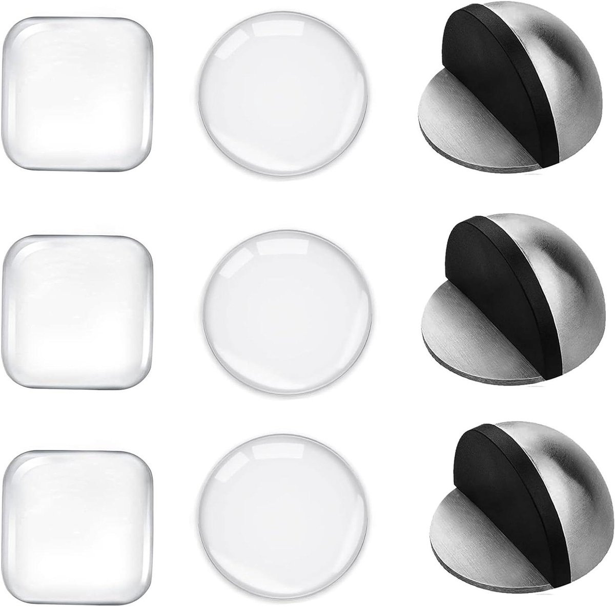 Deurstopper Set - Muur & Vloer - Bescherming Wanden - Zonder Boren - 9 Stuks - Transparant
