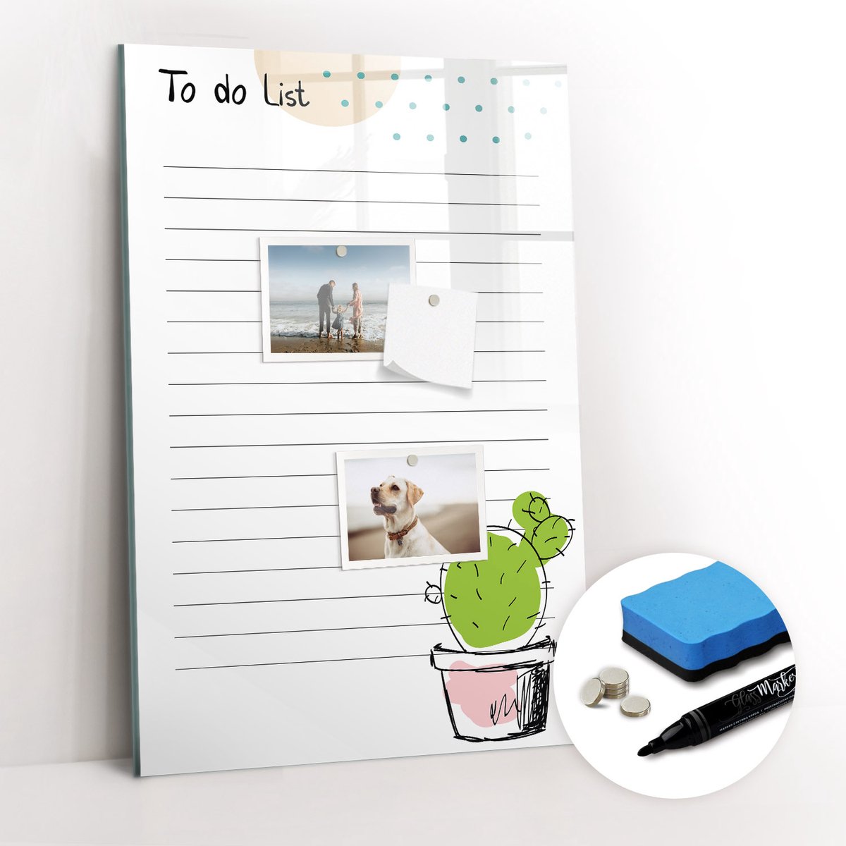 Tulup Whitebord - Dagelijkse takenlijst - 40 x 60 cm - Wit Memobord Magnetisch - Gratis 5 Sterke Magneten + Whiteboard Marker & Wisser - Wanddecoratie Kantoor - Memobord Magnetisch - Inspiratiebord Kantoor