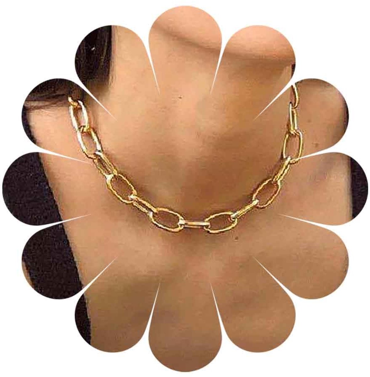 Punk halsketting paperclip schakelketting ketting paperclip dikke halsketting goud papier schakelketting minimalistische korte choker ketting