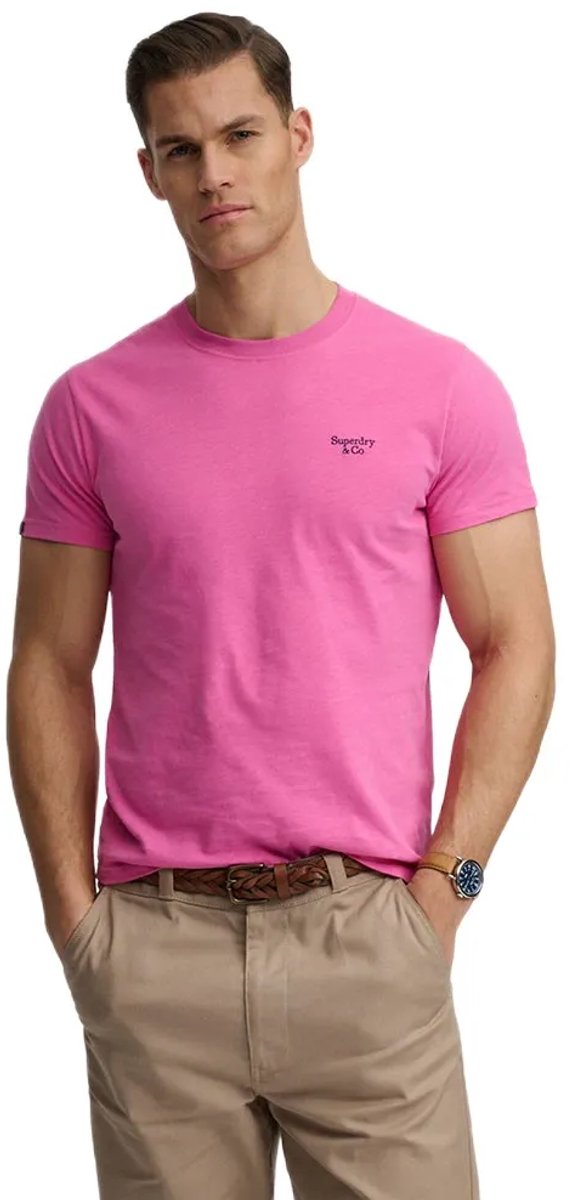 Superdry Essential Serif Logo T-shirt Slanke Pasvorm Heren T-shirts Marineblauw