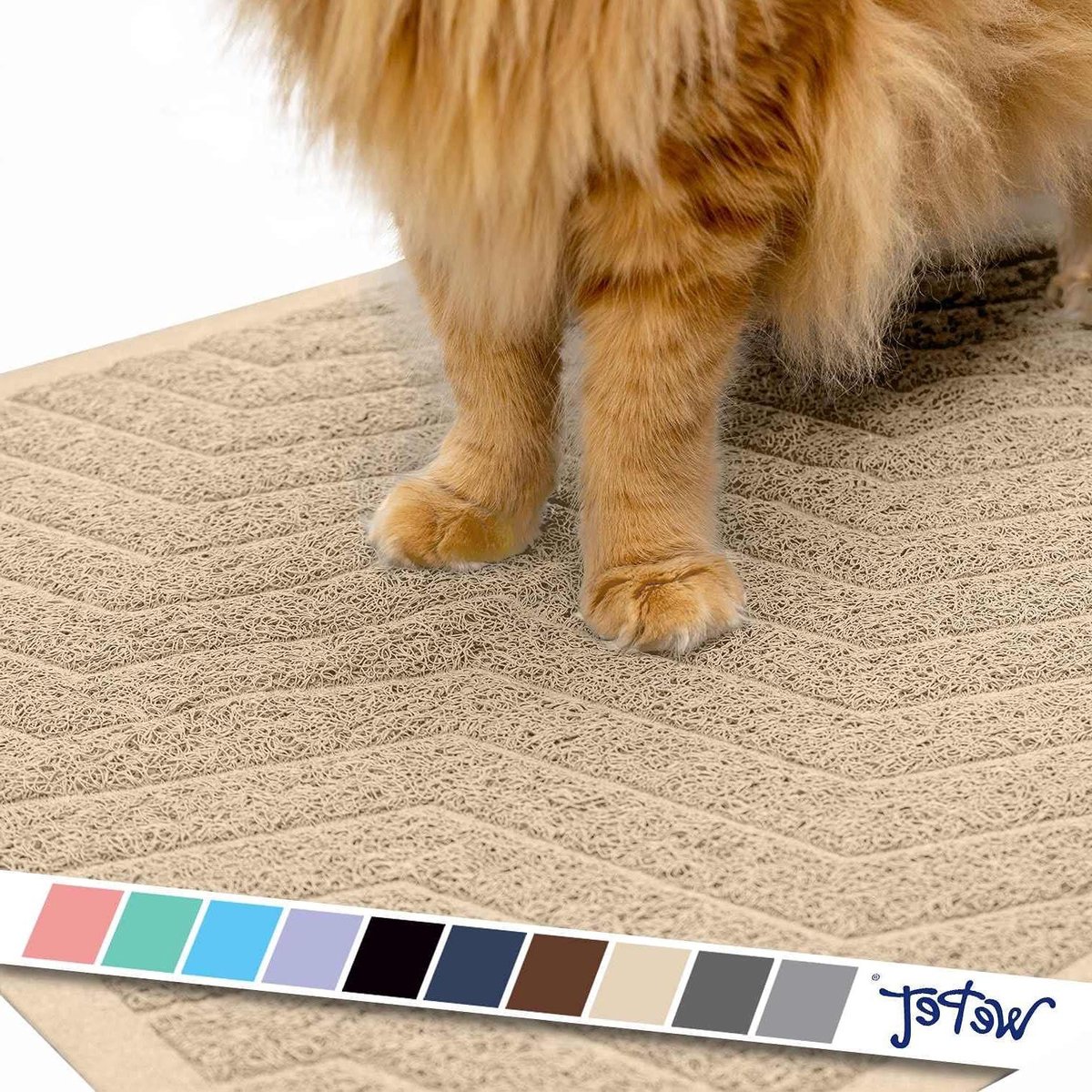 Kattenbakmat - Strooiselmat - Schoon huis - Vangt 95% meer vuil - 89 x 58 cm - Beige