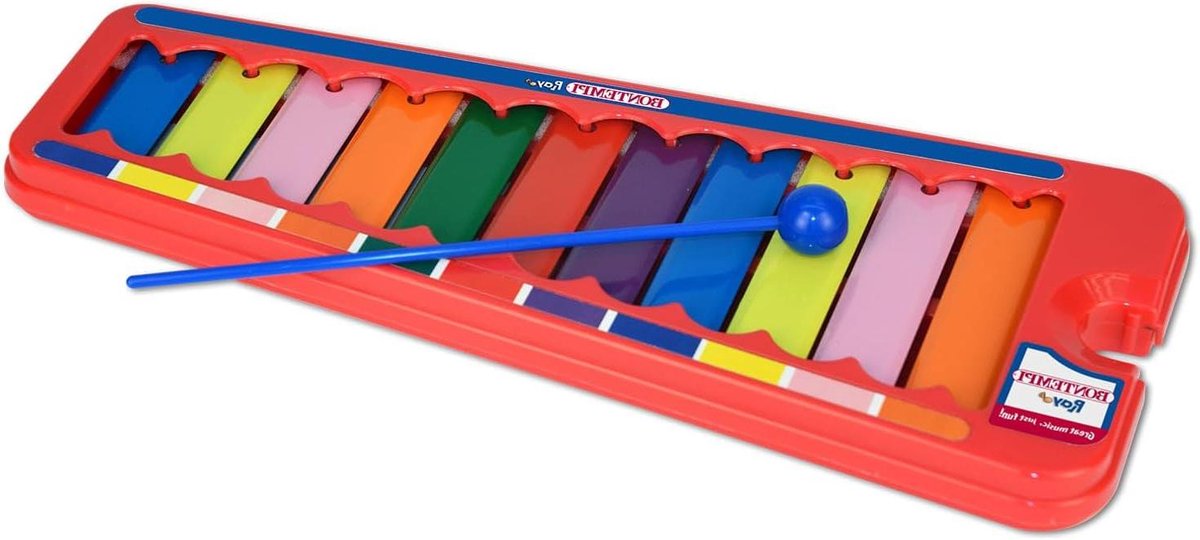 Gekleurde xylofoon - Muziek instrument - Kinderen leren muziek - 11 gekleurde noten - 31x125x2 cm - Gekleurd
