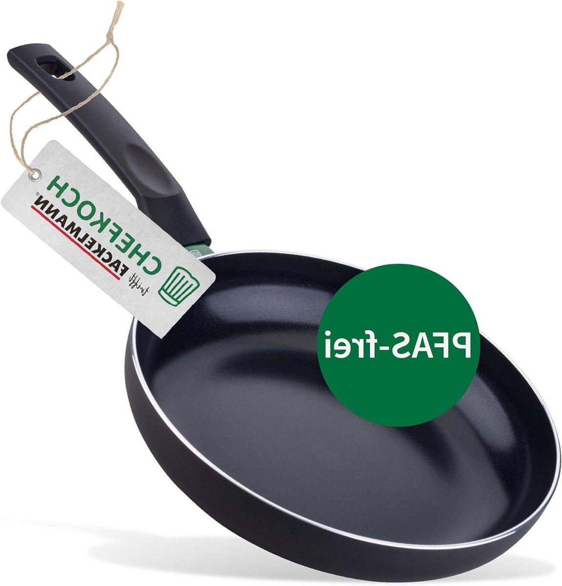 Aluminium Braadpan Koekenpan Koken en braden Keramische antiaanbaklaag 24 cm diameter Zwart