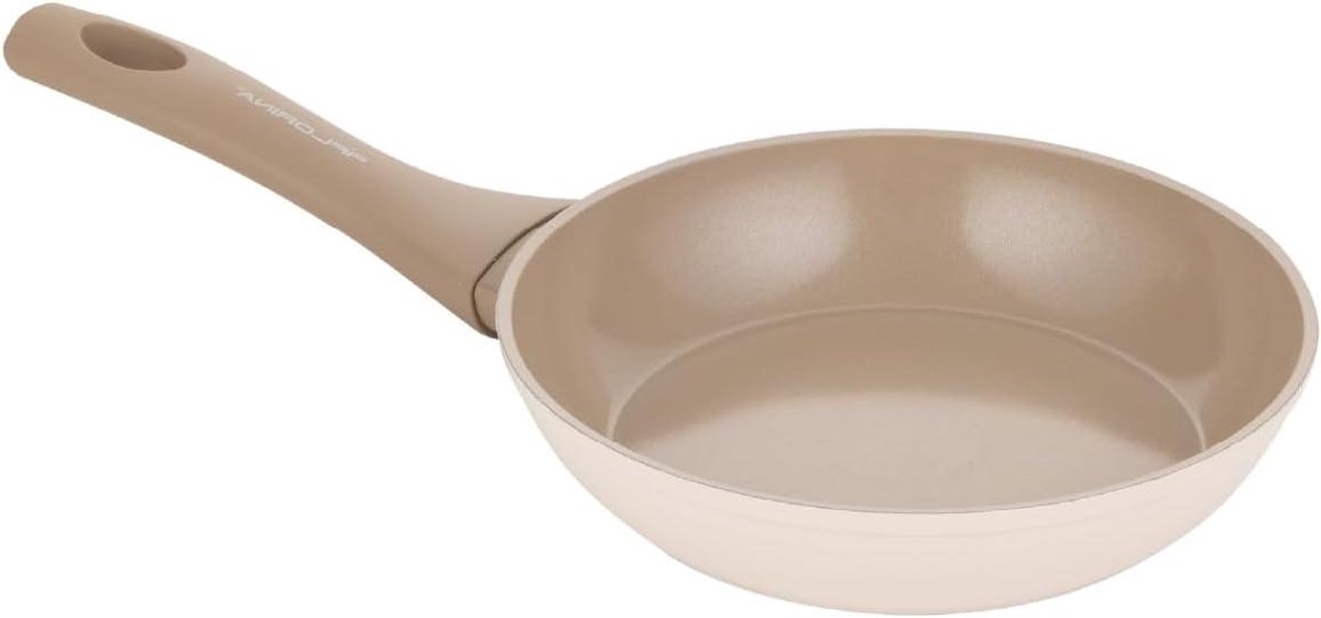 Gesmede aluminium koekenpan - Keukenpan anti-aanbak - Dagelijks koken - Krasbestendige keramische coating - 18 cm - Mokka