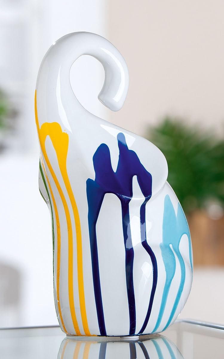 Keramische figuur olifant, geglazuurd, wit, 26 cm hoog, 14 cm breed, 13 cm diep