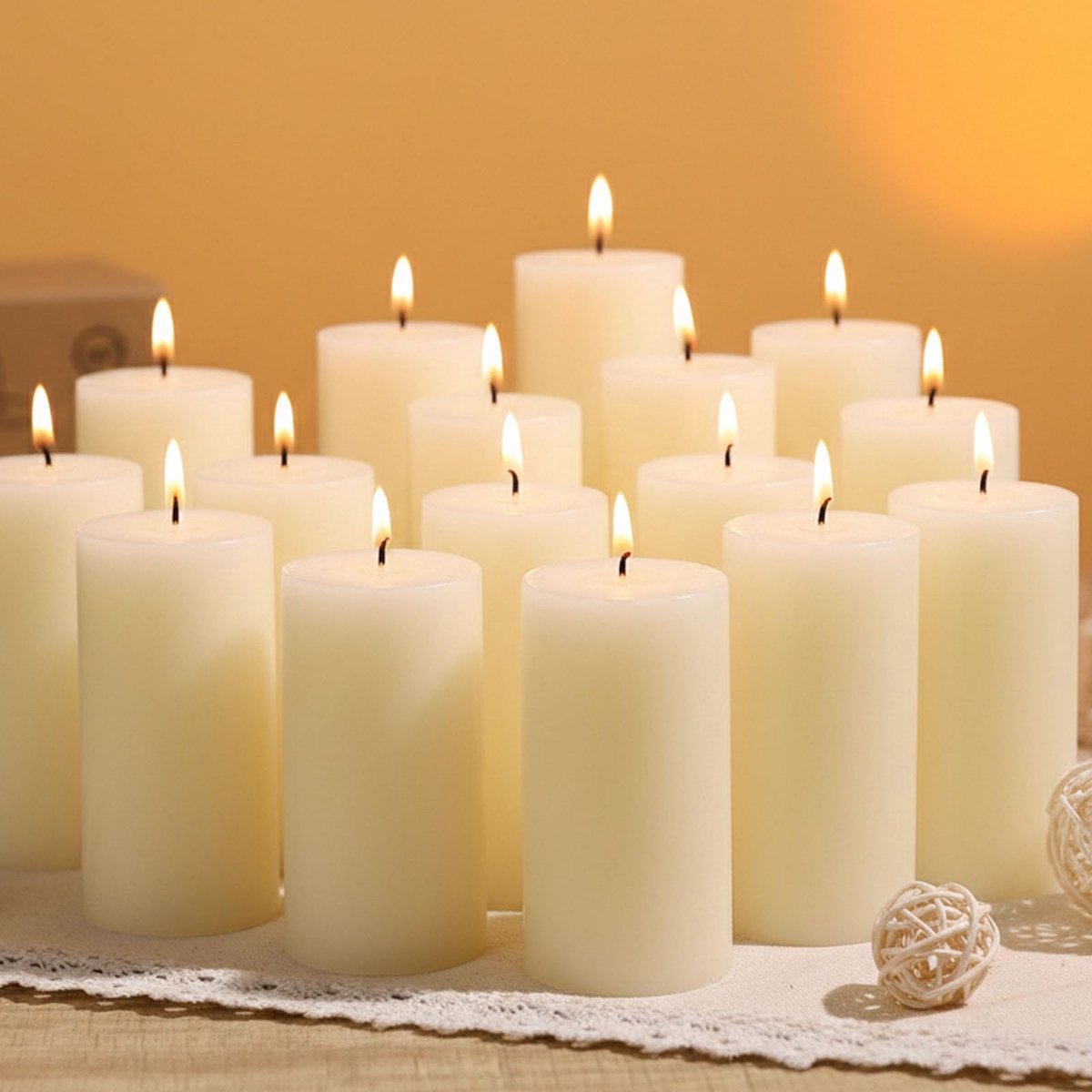 20 stuks zuilkaarsen crème