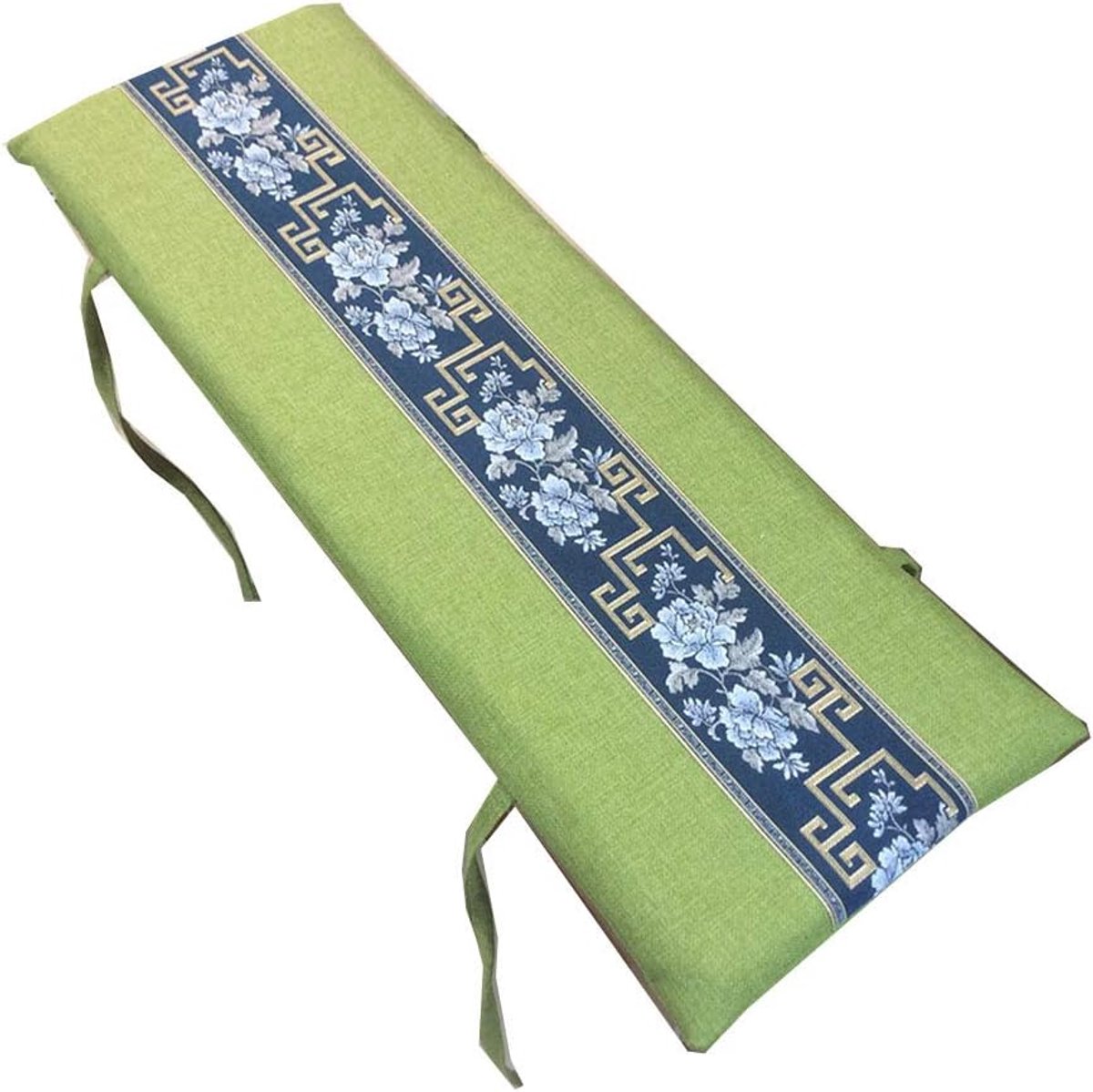 Tuin bankkussen met bevestigingsbanden, bankmat Pad Patio Bench Pad ligstoel kussen Vervanging Matrasmat, effen kleur moderne rechthoek dik antislip zacht bankkussen -groen 100×35×4cm (39×14×