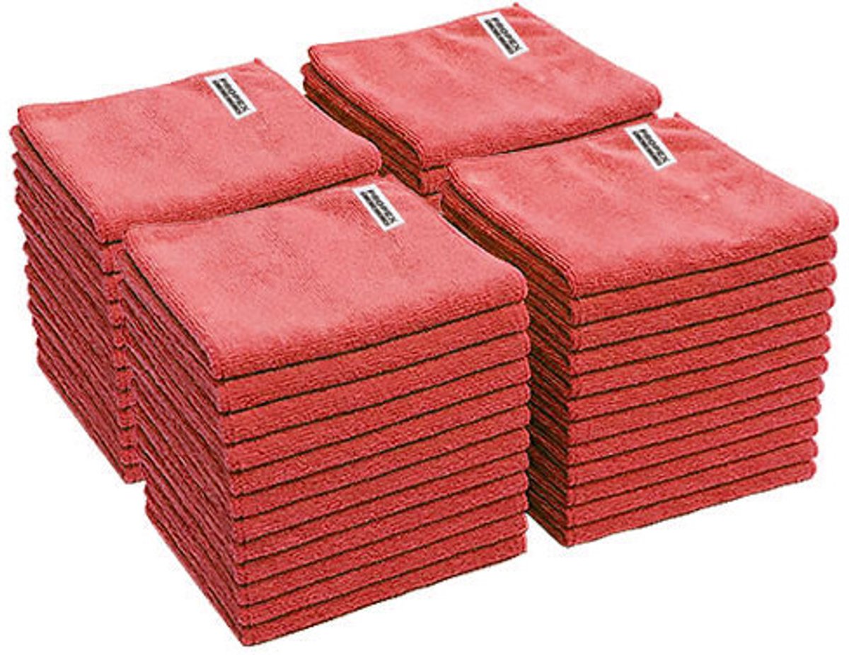 Propex microvezeldoek rood 40 x 40 cm (48 stuks) - Schoonmaakmiddelen - Facilitair